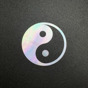 太极阴阳鱼螺钿片白蝶贝夜光贝片大漆螺钿漆器漆画漆艺镶嵌材料