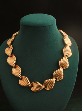 新款个性小众复古重工贝壳项链手