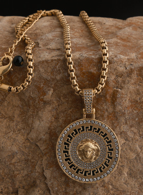 新款个性小众美杜莎长款项链女士