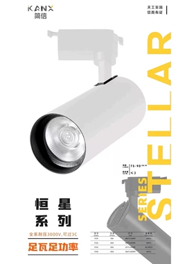 简信照明超亮LED轨道灯30W白光暖光中性光射灯高寿命轨道灯