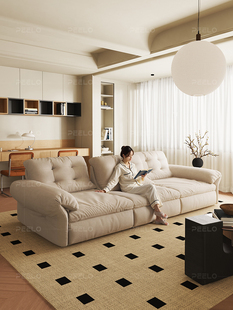 品洛云朵猫抓布艺沙发客厅世纪中叶风格可移动可调节靠背2025新直