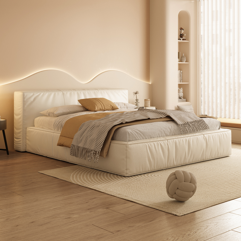 【推荐】豆腐块真皮床