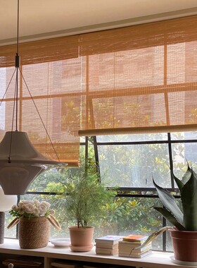 竹帘卷帘窗帘升降遮光中式禅意门帘阳台凉亭遮阳隔断拉帘子遮阳帘