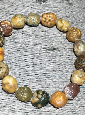 精品天然蒙古地表筋脉石原石手链男女水晶手串阿拉善玛瑙原石饰品