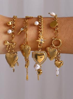「心之秘语」复古重工爱心吊坠手链埃及李阿姨饰品Heart Bracelet
