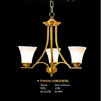 欧式美式风格书房卧室餐厅玄关纯铜欧式古典美式吸吊灯P9000-3
