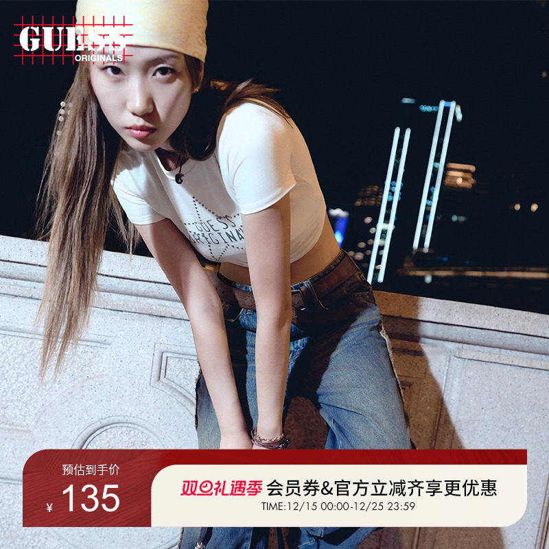GUESSOriginals   女士logo款短袖T恤-W4YP23KA0Q1