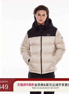 GUESS 男女同款空气感面包连帽羽绒服-X4PN08W55RB