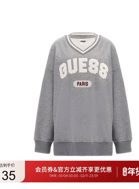 GUESS女士宽松慵懒风字母logo套头卫衣-V4BQ09KC3D2