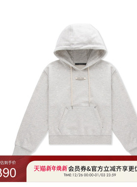 GUESS女士简约百搭纯色大口袋罗纹连帽卫衣-MP1K7443