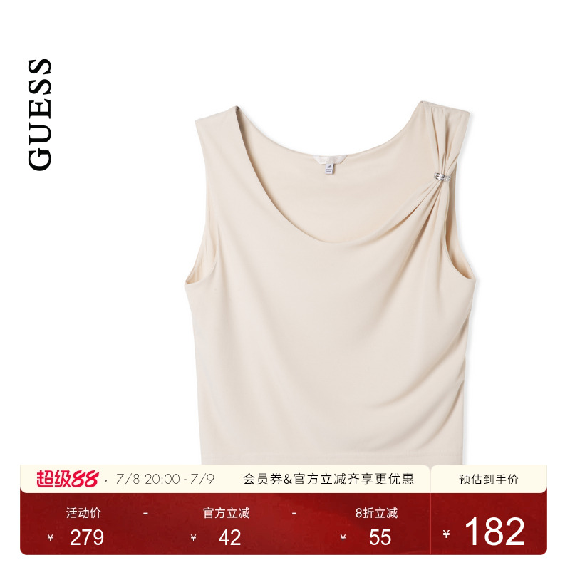 GUESS气质褶皱设计上衣背心