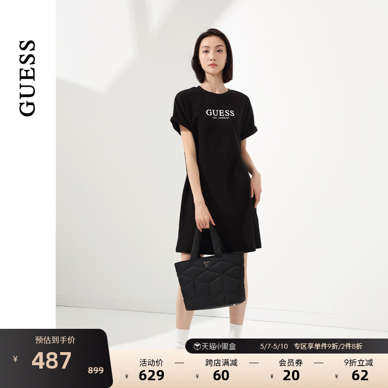 GUESS24年新款春女士纯色百搭时尚经典通勤logo手提包-YG899