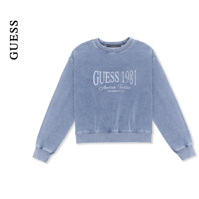 GUESS通勤百搭经典落肩袖卫衣