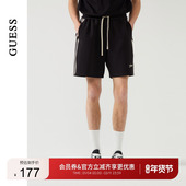 GUESS男士 百搭条纹抽绳运动休闲短裤 M5PD81K2Q40