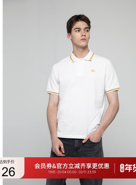 GUESS男士美式撞色款POLO领短袖T恤衫-M4PP43K2Q40