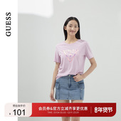 vipGUESS女士多色百搭基础款 logo短袖 T恤