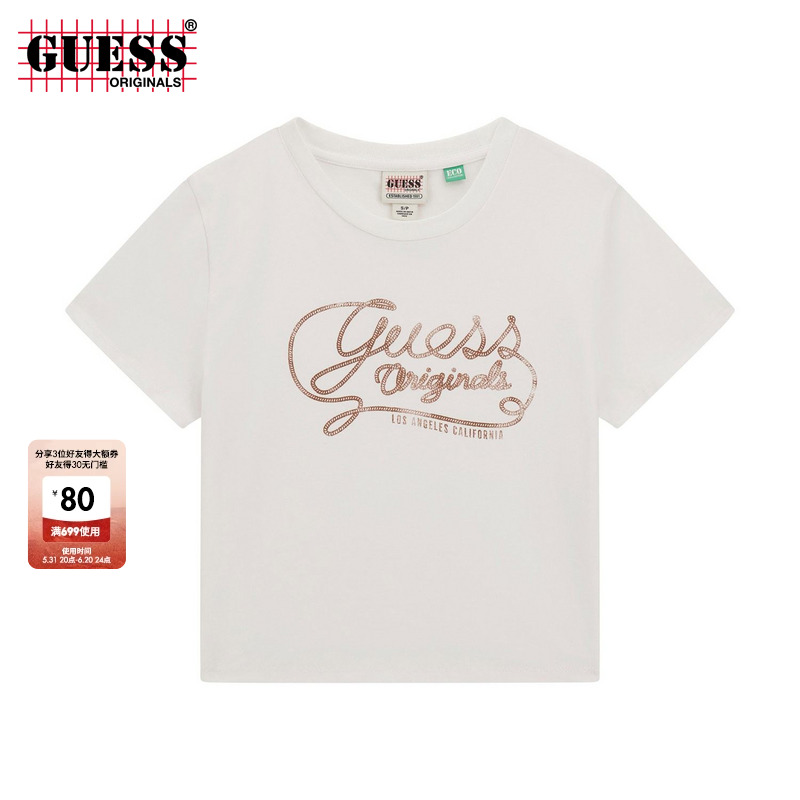 GUESSOriginals 24年新款夏季女士小众设计短袖T恤-W4GI07J1314