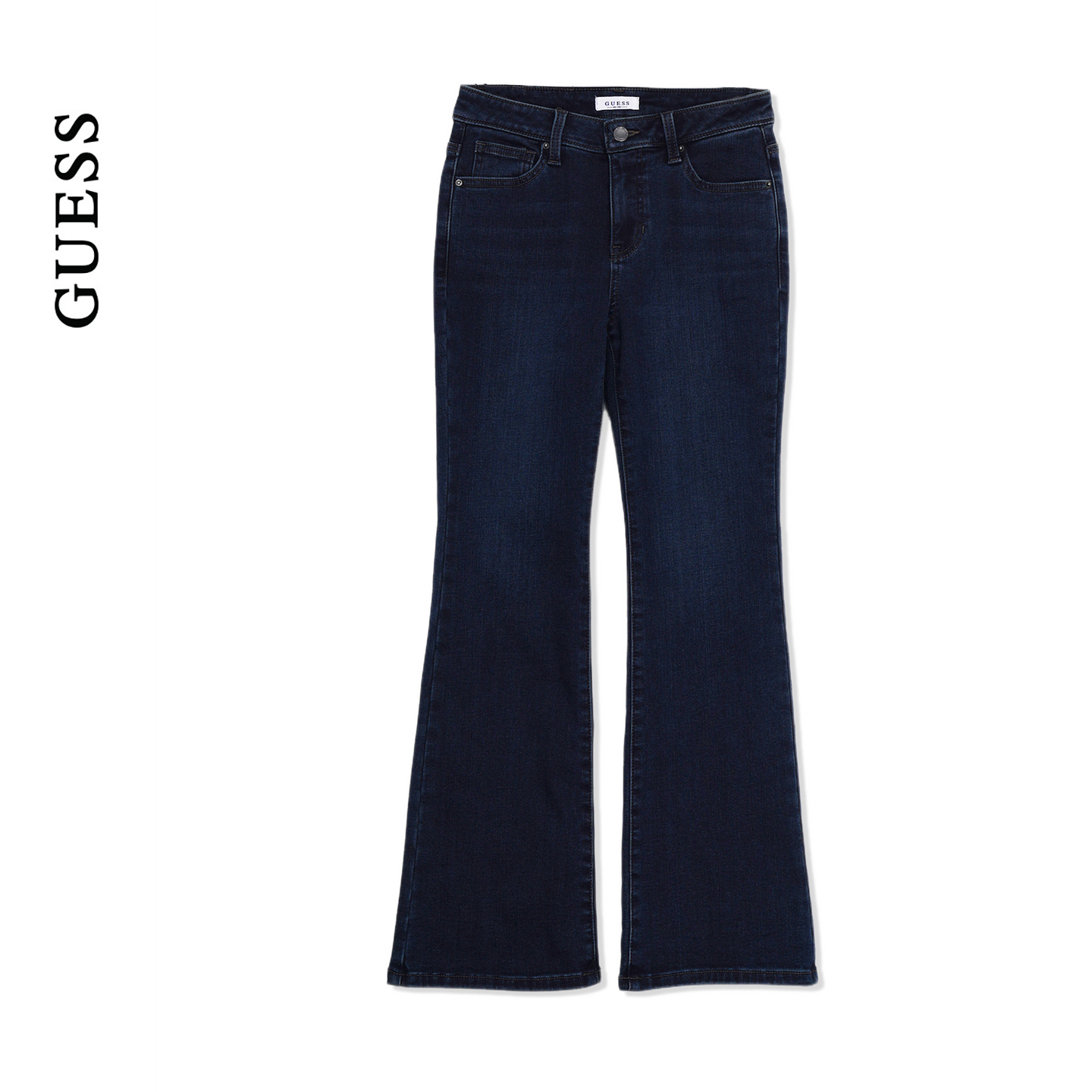 GUESS25年新款秋冬女士修身口袋日常长裤经典微喇牛仔裤-YP4D9187