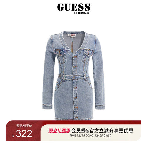 GuessOriginals束腰牛仔连衣裙