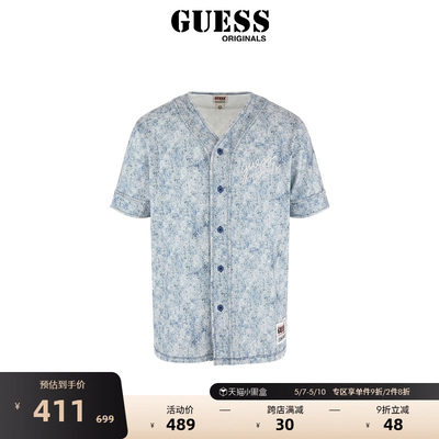 GUESSOriginalsV领牛仔短袖衬衫