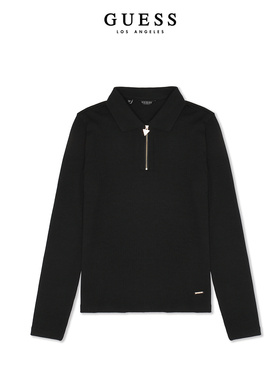 GUESS 女士舒适休闲半拉链宽松针织上衣-RM3K1488
