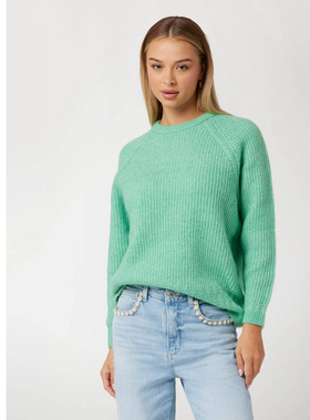 GUESS女士慵懒风休闲纯色套头毛针织衫-W4BR0OZ3LG0