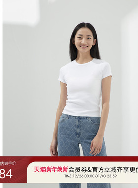 GUESS女士多色简约条纹百搭设计感短袖T恤-YO6K2485