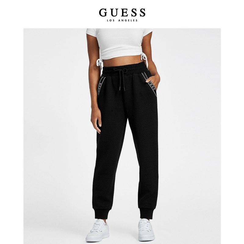 GUESS印花束脚宽松休闲裤