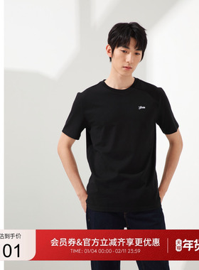 GUESS情侣款美式百搭小logo纯色短袖T恤-MO2K9486