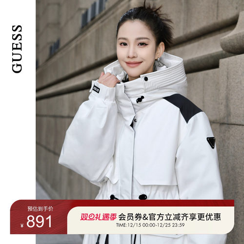 GUESS保暖工装派克中长款羽绒服