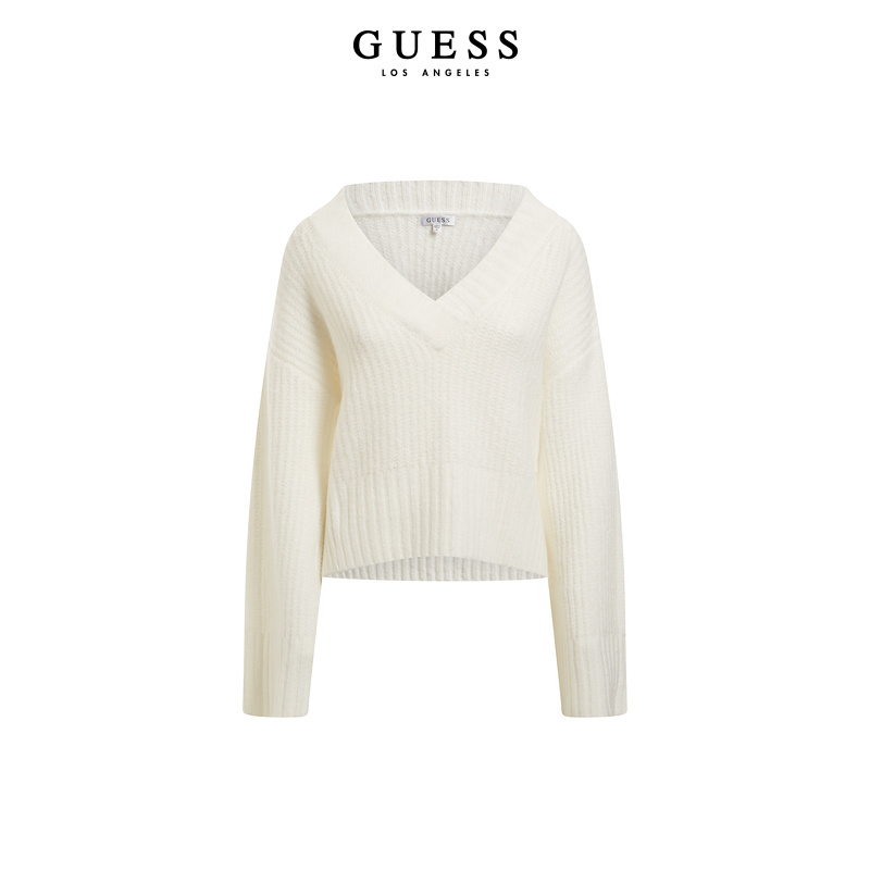 GUESS慵懒风v领套头针织衫毛衣