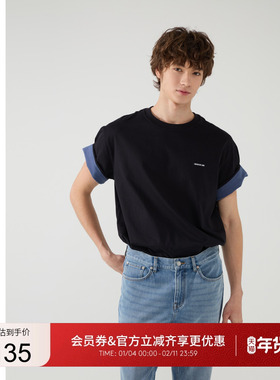 GUESS男女同款日常打底圆领短袖T恤-M5PP56K2Q40