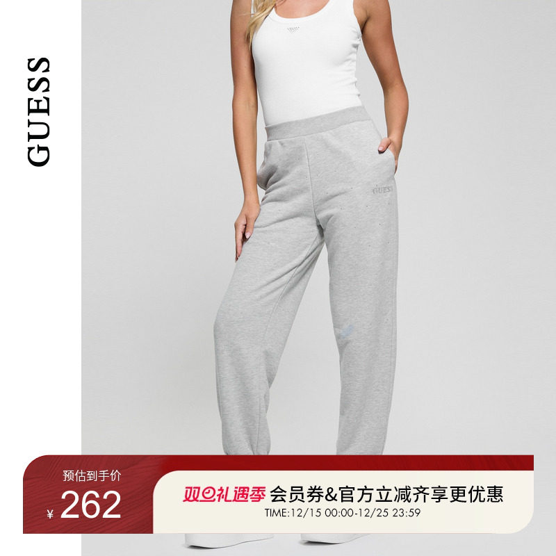 GUESS百搭运动休闲束脚长裤