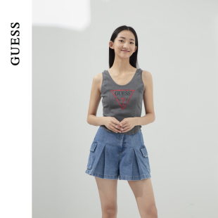 李孝利同款 夏季 GUESS24年新款 女士圆弧下摆工字背心 YO2K2441