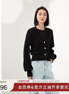 GUESS女士田园风纯色百搭含羊毛针织毛衣-W4PR45Z0W90