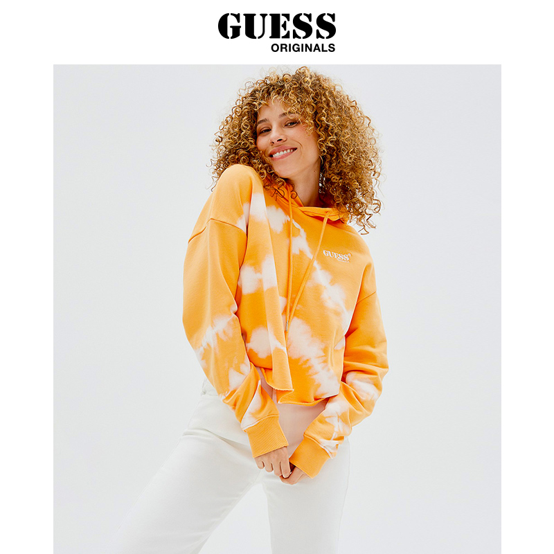 女士扎染刺绣连帽卫衣