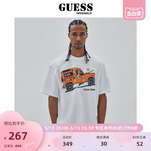 卡通印花圆领短袖 GUESS ORIGINALS 男士 T恤上衣M3BI90K9XF1