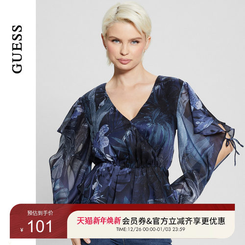 GUESS雪纺显瘦波西米亚上衣