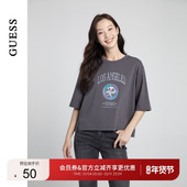 T恤 GUESS女士美式 复古logo多色纯色短款 W4PP97K2Q40