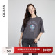 T恤 GUESS女士美式 复古logo多色纯色短款 W4PP97K2Q40