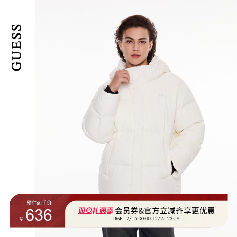 GUESS空气蓬蓬感连帽羽绒服