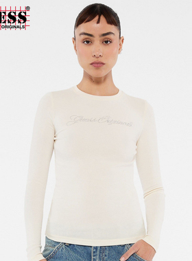 GUESSOriginals女士纯色针织长袖T恤-W5RP40KA0H1