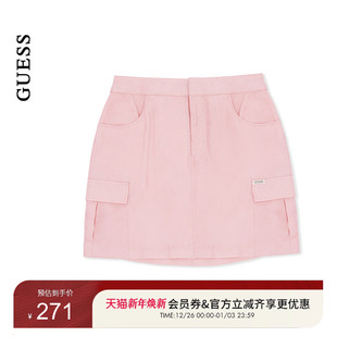 GUESS女士纯色简约口袋工装 W5GD0AWH6E0 半身短裙