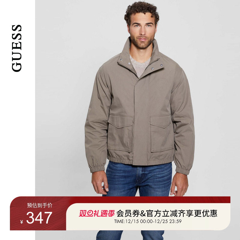 GUESS复古工装风立领夹克外套