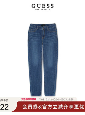 GUESS女士休闲水洗通勤百搭直筒显瘦牛仔裤-RM3D9112K