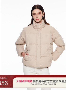 GUESS男女同款立领短款轻薄保暖面包服羽绒服W2PL1L8105Z
