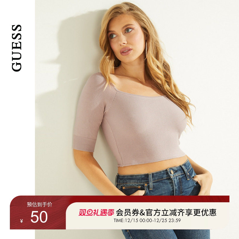 GUESS新款女士领小众毛针织衫