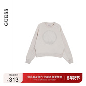 GUESS25年新款 早秋女士圆领印花宽松休闲潮流卫衣 W5YQ07KB681