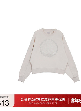 GUESS25年新款早秋女士圆领印花宽松休闲潮流卫衣-W5YQ07KB681