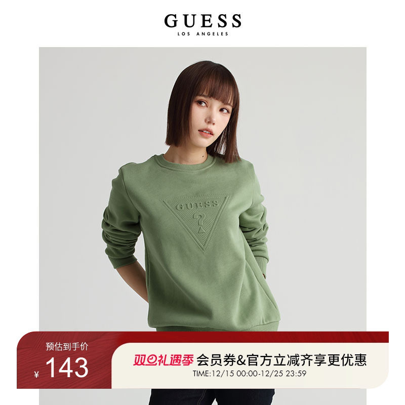 新款圆领倒三角卫衣GUESS时尚